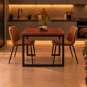 Ver imagem 4 de Mesa de Jantar Reforçada Industrial 170x80cm Tampo Vermelho Pés Preto