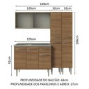 Ver imagem 4 de Armário de Cozinha Compacta 169cm com Pia Rustic Emilly Madesa 11