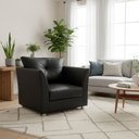 Ver imagem 4 de Poltrona Cadeira Luxo Sala,quarto, Recepção Lisboa Corino Preto