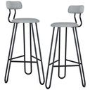 Ver imagem 1 de Kit 02 Banqueta Alta Bar Cozinha Sala de Jantar Áris C01 Preto Courino Off White - Lyam Decor