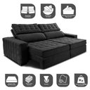 Ver imagem 3 de Sofá Retrátil e Reclinável 2,15m Cama inBox Big Star com SoftGel D40 Velupluma Preto