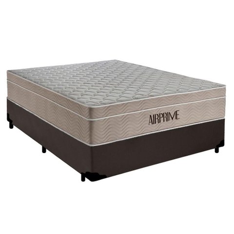 Cama Box Casal Airprime 138X188cm com Colchão Molas Ensacadas Sintético Marrom Cremil