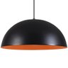 Pendente Meia Lua 50cm Luminária Alumínio Preto Textura C/ Laranja - T&T Iluminação - 3