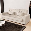 Ver imagem 2 de Sofá Cama para Sala de Estar Lisboa Corino Bege - Ibiza