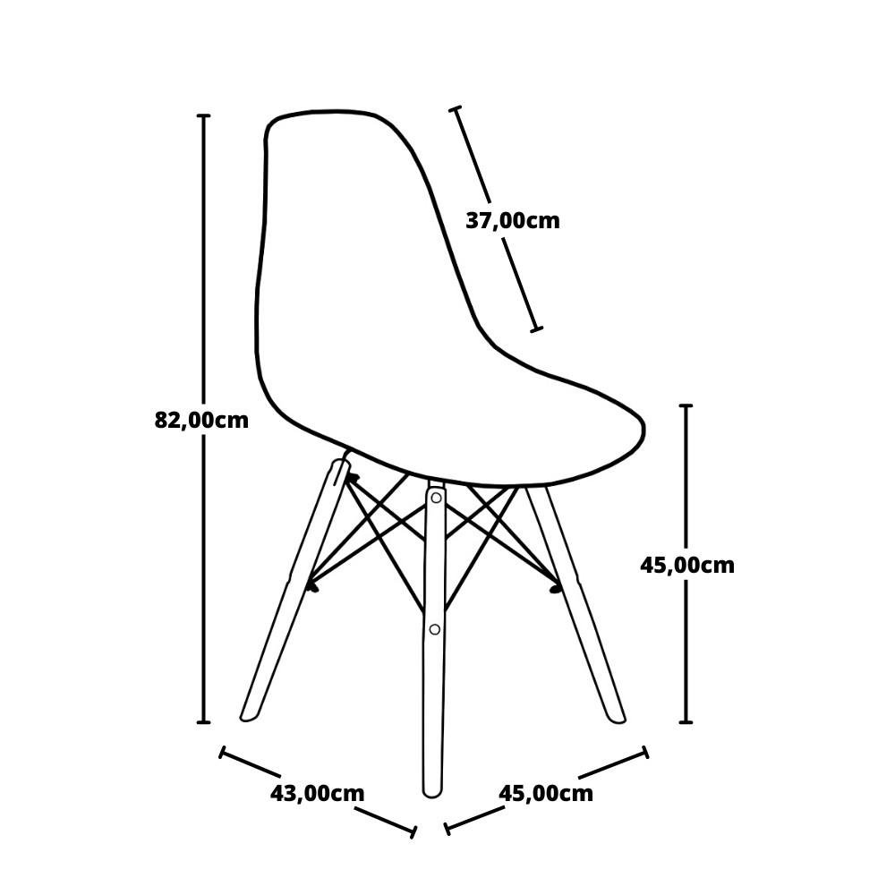 Conjunto Mesa de Jantar Retangular em Madeira Maciça 186cm com 8 Cadeiras Eames Eiffel - Preto - 7