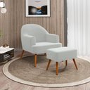 Ver imagem 2 de Poltrona Ágata com Puff Madeira Eucalipto Movellu Home