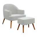 Ver imagem 1 de Poltrona Ágata com Puff Madeira Eucalipto Movellu Home