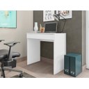 Ver imagem 2 de Mesa para Computador Escrivaninha 1 Gaveta Alexia Branco - Ajl Móveis