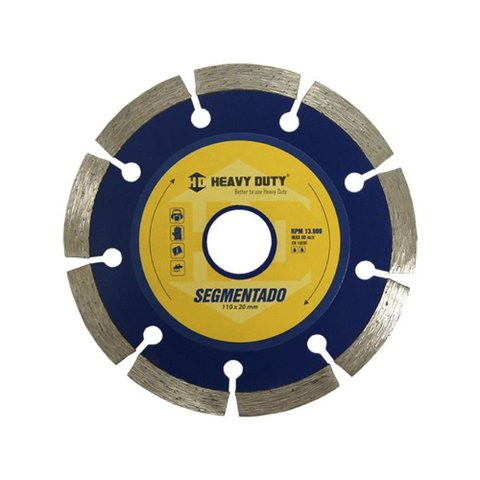 Kit 3 Disco Diamantado 110mmx20 Segmentado - Heavy Duty