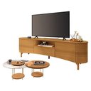 Ver imagem 1 de Rack Bancada Elara Cinamomo com Kit Mesa de Centro Sky Cinamomo - Hb Móveis