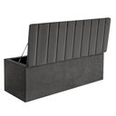 Ver imagem 3 de Calçadeira Baú Recamiel Casal 140CM Carla Suede Cinza Escuro - D A DECOR