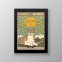 Ver imagem 1 de Quadro Decorativo Carta Tarot Sol Gato 24x18cm:Madeira branca