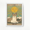 Ver imagem 2 de Quadro Decorativo Carta Tarot Sol Gato 24x18cm:Madeira branca