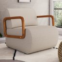 Ver imagem 2 de Poltrona Decorativa Orgânica Living Kavya Linho Bege - Desk Design