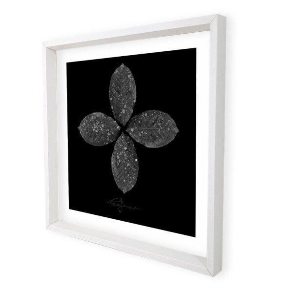 Quadro com Moldura Magiaj Gutoj Leafman Branco - 50x50 - 3