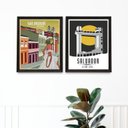 Ver imagem 1 de Kit 2 Quadros Posters Salvador - Bahia 45x34cm - com Vidro:madeira Branca