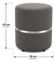 Ver imagem 2 de Kit de Puff com Cinta no Meio Prata, Cor Cinza Boucle - Let Móveis