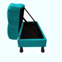 Ver imagem 2 de Recamier Baú Luis Xv Capitonê Retrô 140cm Suede Azul Tifany Pés Madeira Ms Decor