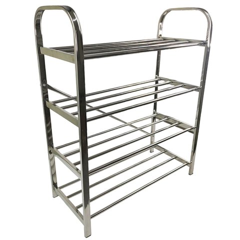 Sapateira Rack Inox 4 Andares Sapato Calçado Tenis Prateleira Casa Sala Corredor Recepçao Entrada Or