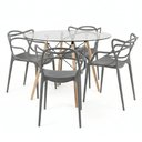Ver imagem 6 de Conjunto Mesa Eames Vidro 90cm + 4 Cadeiras Allegra Seat&co