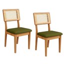 Ver imagem 6 de Conjunto de Jantar Mesa Redonda Mdf e 4 Cadeiras Tela Palha Cor:freijó e Verde