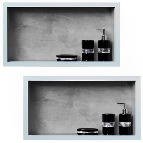 Nichos Porcelanato Banheiros Cinza 60x32cm Kit 2 Unidades