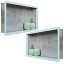 Ver imagem 5 de Nichos Porcelanato Banheiros Cinza 60x32cm Kit 2 Unidades
