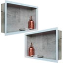 Ver imagem 3 de Nichos Porcelanato Banheiros Cinza 60x32cm Kit 2 Unidades