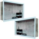 Ver imagem 7 de Nichos Porcelanato Banheiros Cinza 60x32cm Kit 2 Unidades