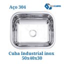Ver imagem 3 de Cuba Industrial 50x40x30 Aço Cubas Inox 304