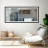 Quadro com Moldura Chanfrada Abstrato Cinza e Bege 40x100 - 1