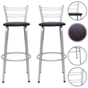 Ver imagem 1 de Kit 2 Banquetas para Balcão Flórida Prata Bistrô Ilhas Cozinha Gourmet Bares