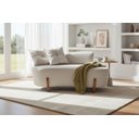 Ver imagem 2 de Namoradeira Sofá Feijão Luna 130cm Orgânica Linho Bege