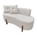 Ver imagem 4 de Namoradeira Sofá Feijão Luna 130cm Orgânica Linho Bege