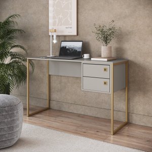 Escrivaninha Mesa Escritório 2 Gavetas com Medidas de 75cm X 120cm Retrô