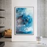 Quadro com Moldura Chanfrada Abstrato Azul com Cinza Pequeno - 1