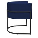 Ver imagem 4 de Kit 4 Poltronas Reforçada Decorativa Sala Nayara Base Ferro Preto Suede Azul Marinho