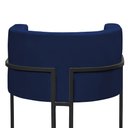Ver imagem 6 de Kit 4 Poltronas Reforçada Decorativa Sala Nayara Base Ferro Preto Suede Azul Marinho