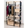 Guarda Roupa Casal Grande 100cm em Madeira Maciça Pinus Natural e Preto - 1