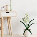 Ver mais imagens de Kit 8 Orquídeas Dançantes Brancas Artificiais 60cm Silicone Toque Real Flor Premium