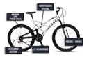 Ver imagem 5 de Bicicleta Gps 148 Dupla Suspensão e Freios V-brake, Aro 26 Aero, 36 Raias, 21 Marchas Colli Branco