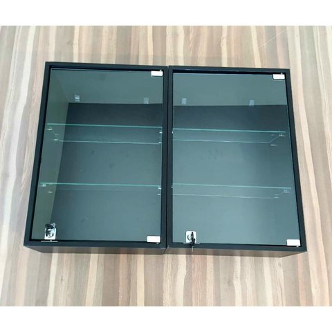 2 Vitrines Suspensa Pequenas Preta