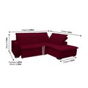 Ver imagem 2 de Sofá Istambul 2.60x1.90m Retrátil e Reclinável com Chaise - Vinho