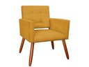 Ver imagem 2 de Kit 2 Poltronas Decorativa Camila Suede Amarelo Pés Madeira Mz Decor