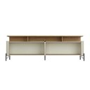 Ver imagem 4 de Rack com Painel para Sala Bend 180cm MDF 4 Portas Louro e Luna com Preto Casa Lar Shop