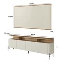 Ver imagem 2 de Rack com Painel para Sala Bend 180cm MDF 4 Portas Louro e Luna com Preto Casa Lar Shop