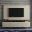 Ver imagem 1 de Rack com Painel para Sala Bend 180cm MDF 4 Portas Louro e Luna com Preto Casa Lar Shop