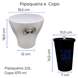 Almofada Temática Gamer com Pipoqueira e Dois Copos - 3