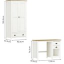 Ver imagem 4 de Armario 2 Pt Mesa Escrivaninha 2 Gv Madeira Maciça Branco Freijo Milani Store