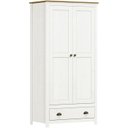 Ver imagem 2 de Armario 2 Pt Mesa Escrivaninha 2 Gv Madeira Maciça Branco Freijo Milani Store